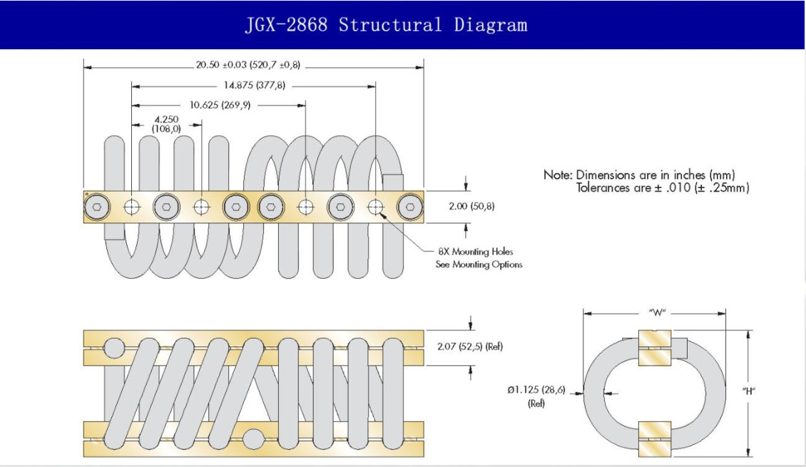 Anti-corrosion adaptable to harsh environment 304 stainless steel 8-ring steel wire isolator 1.6mm diameter