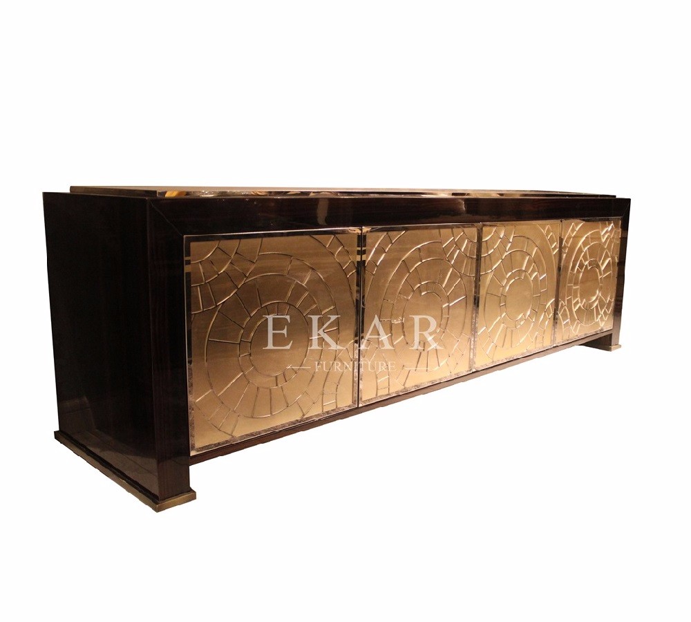 Chinese Luxury Style Extra Long Wooden TV Furniture with Flower Design MKBN-KP3008M-114