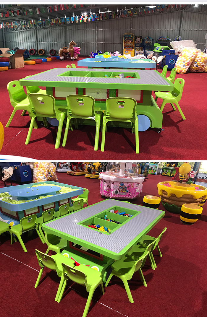 Cartoon Building Block Car Amusement Game Machines For 8 Player 220V