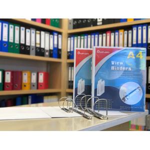 White File Folder Durable Hinge ONE Touch Easy Open 4 Ring Binder With 4cm Back