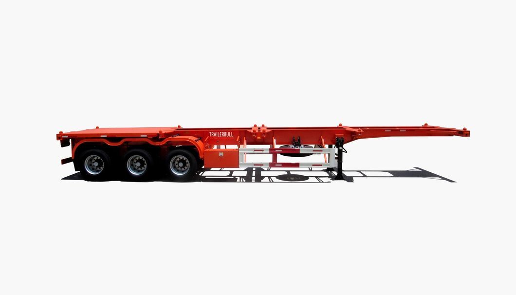 40FT ISO Straight Skeleton Truck Trailers with 3 Axles for Heavy Duty Container Transit