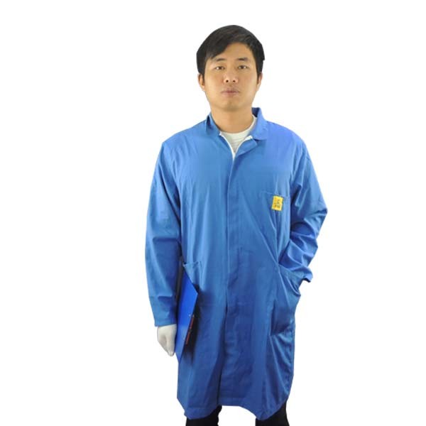Cleanroom Lab Blue White Static Dissipative ESD Smock
