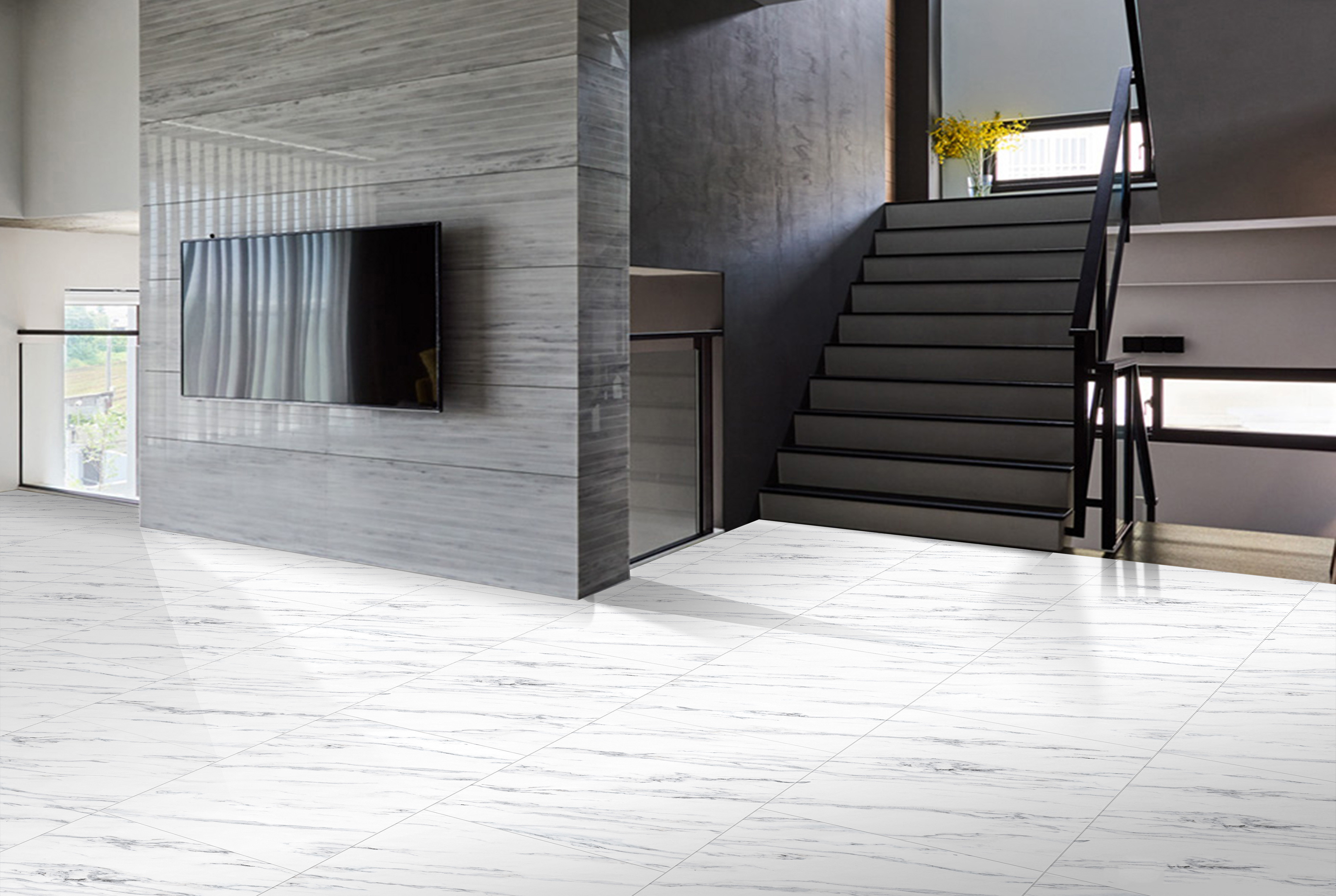 Eco Friendly Marble Vinyl Plank Flooring Stone Grain Fire Retardant GKBM DP-S82273