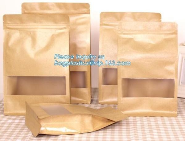 Food grade kraft paper aluminum foil Zip lockkk bag, packing cereals,condiments