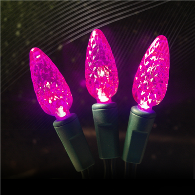 Red and Blue 70 LED C6 Strawberry Mini Lights Commercial Grade