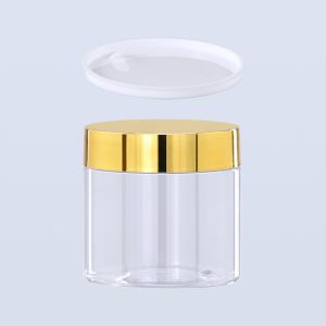 Plastic Jars Round Clear Cosmetic Container with Black Lids, Bagease Slime Jars