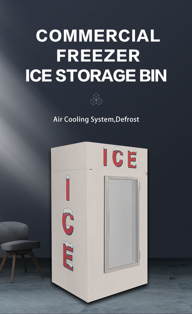 1841L R404a Bagged Ice Merchandiser With Heating Glass Door