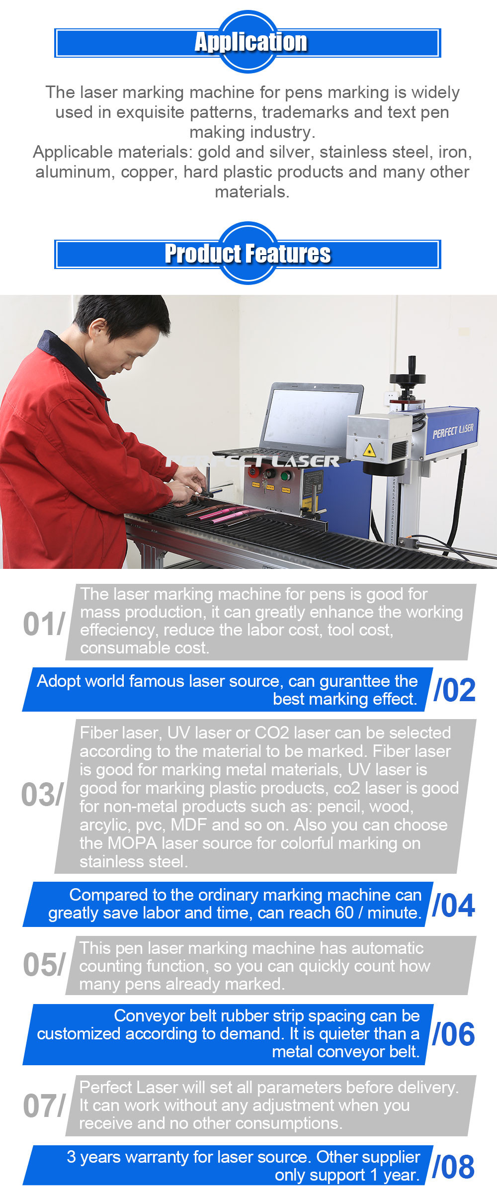 Floor-standing Laser Marking Machine For Metal Marking Pens With Trademarks Numbers Codes Designs And Pictures