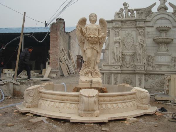 Quality Angel With Wings Statue Marble Stone Water Fountain for sale