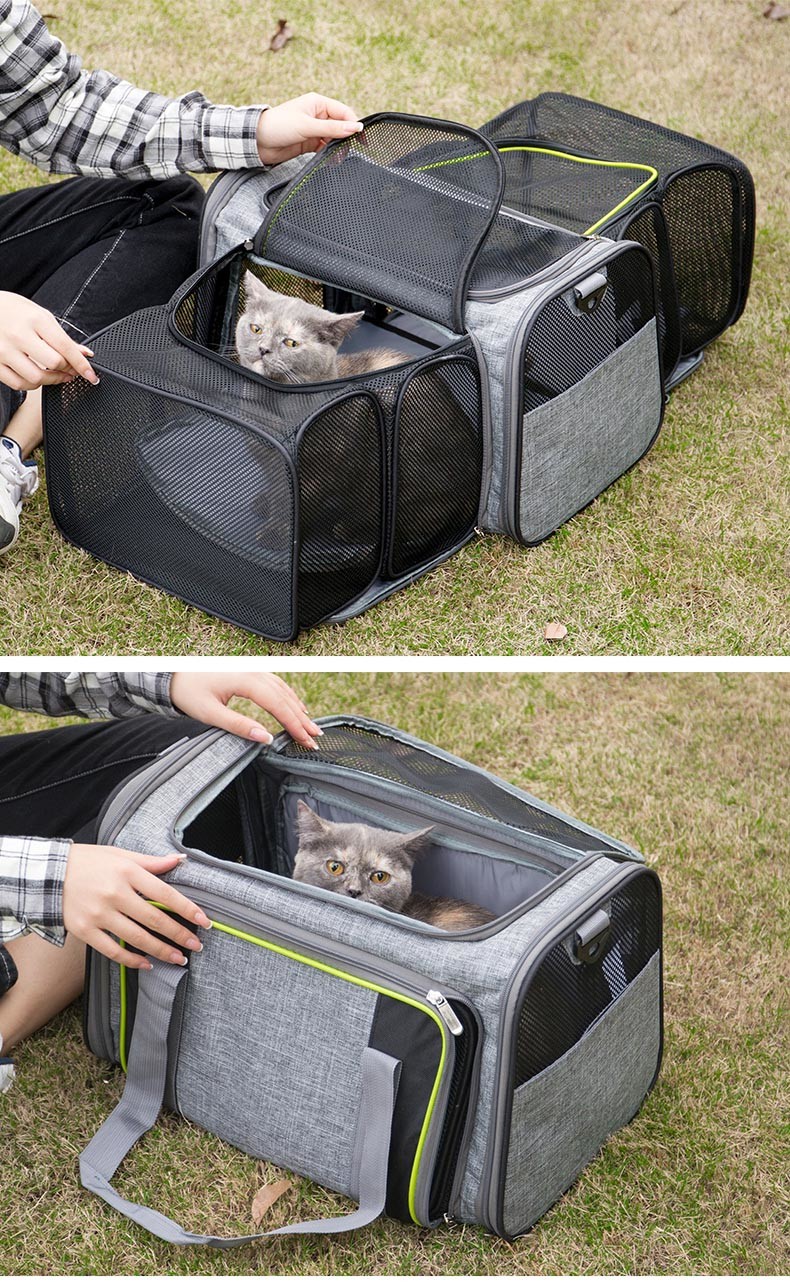 Outdoor Expandable Airline Approved Pet Carrier Bag Cat Bag For Travel