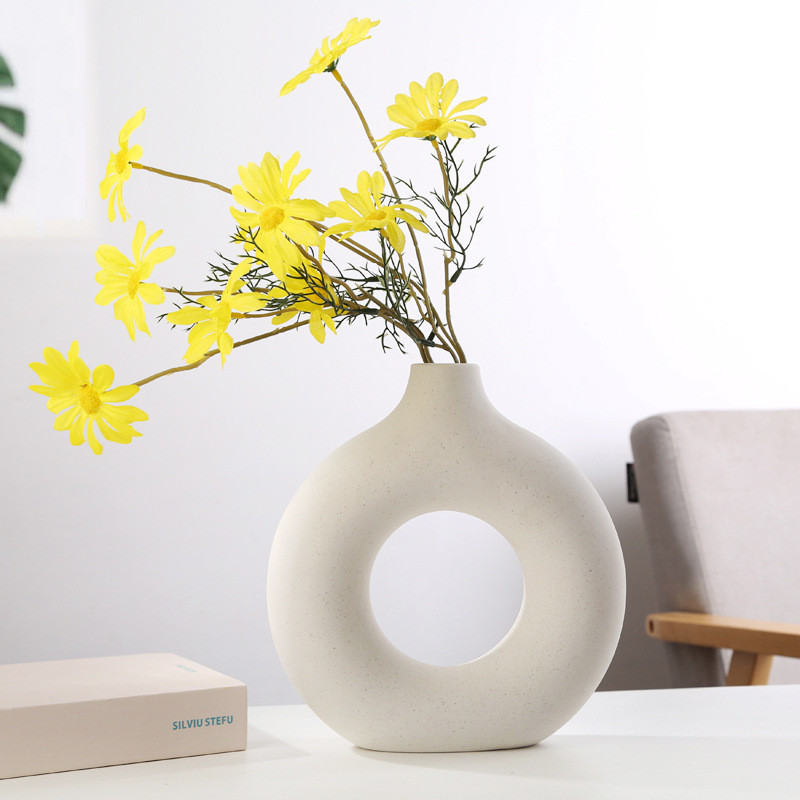 Nordic Multicolor Round Flower Donut Vase For Home Decor