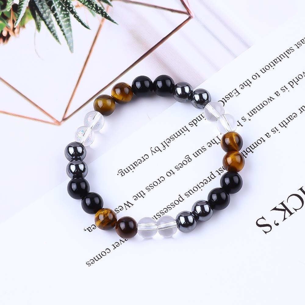 Handmade Elastic Natural Crystal Gemtone Bead Protection Bracelet for Healing