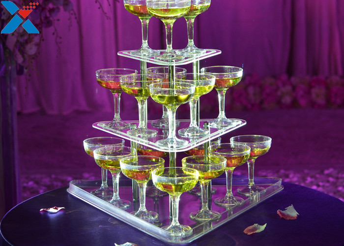 Clear 3 Layer Acrylic Wine Holder , Lucite Display Stands Durable And Chemical Stability