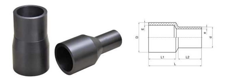 SDR11 SDR17 SDR17.6 DN32-DN500 Butt Fusion Reducer PE Fusion Fittings