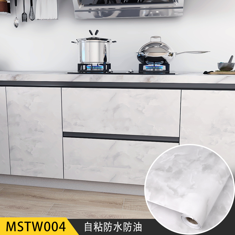 Modern Design Style Marble PVC Film Self Adhesive Wallpaper for Oil Proof Kitchen Counter Top Sticker