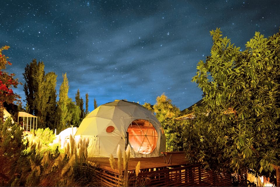White Outdoor Inflatable Camping Geodesic Dome Tent Waterproof PVC Prefab