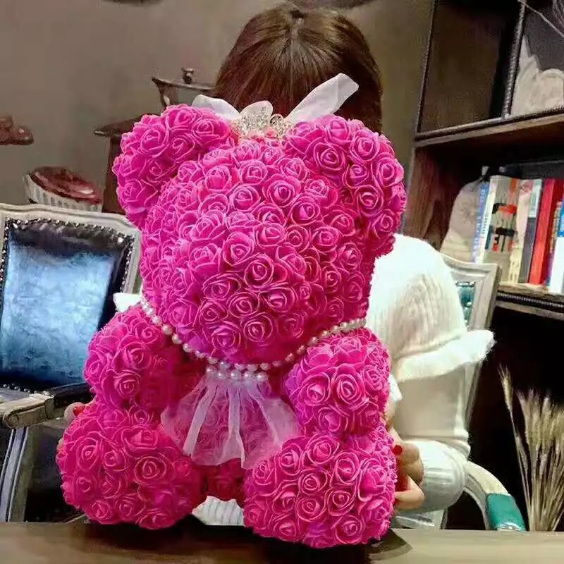 Most Popular Szie 40 CM Foam Rose Teddy Bear For Ladies Valentines Day gift Birthday gift Christmas day gift