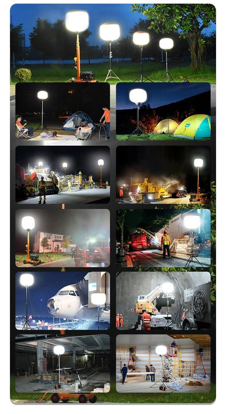 700w Mobile Balloon Light Tower With High Luminosity For Construction And Roadwork
