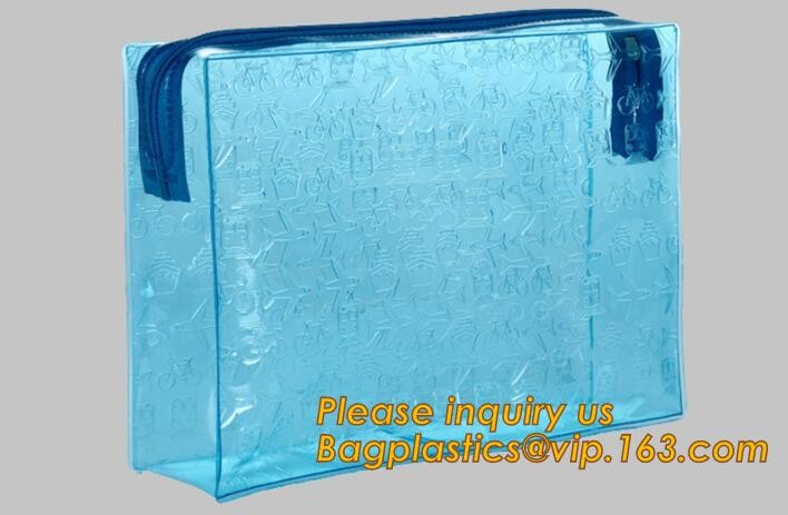 Plastic Bag OEM Custom PVC Loop Handle Image Printed Plastic Shopping Bag,Promotional Clear Waterproof Plastic Cosmetic
