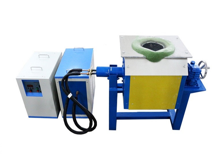 45kw Tilting Precious Metal Melting Furnace 500-2300 Degree Steel Induction Furnace
