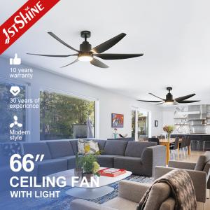 Modern Black Ceiling Fan With Light ABS Blade Energy Saving Low Noise