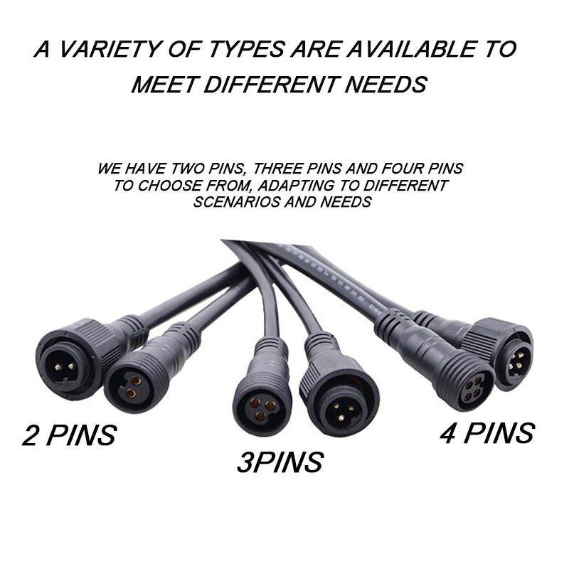 PVC IP65 Waterproof Wire Harness Male To Female Connector For Street Light