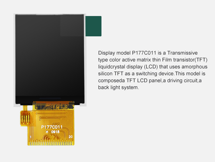 Polcd RGB 24 Bit 1.77 Tft Lcd 128*160 ST7262 300 Nit LCD Touch Panel