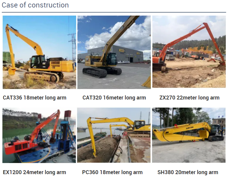 Durable Excavator Long Arm , Excavator Long Reach Boom Cat320 18m