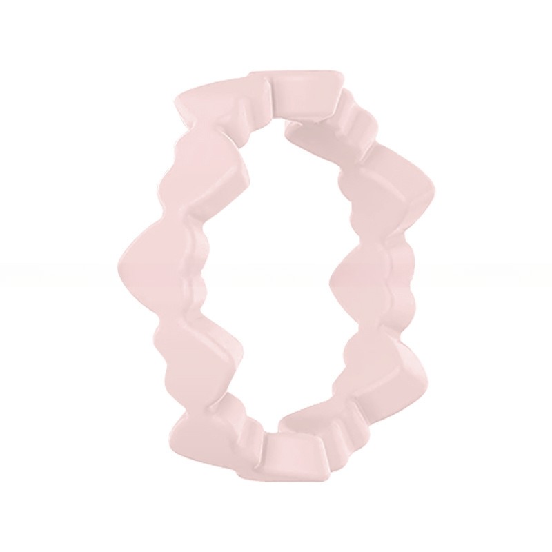 Women's Thin Heart Shape Silicone Wedding Bands 6mm Wide 2mm Thick