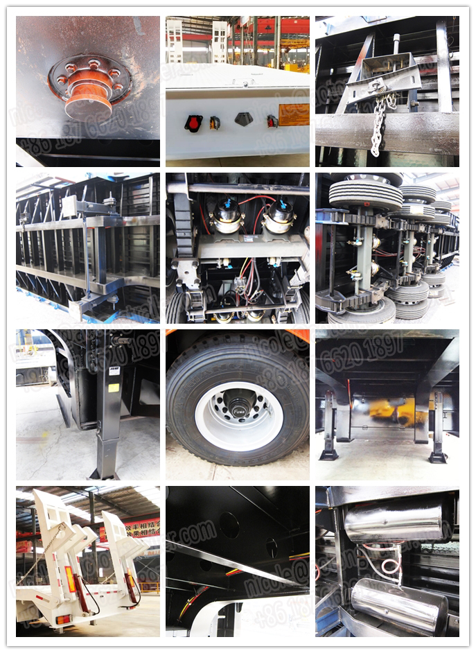 Semi-Trailer 40-120 tons Lowbed Cargo/Utility/Truck Semi-Trailer with 13T FUWA Axles