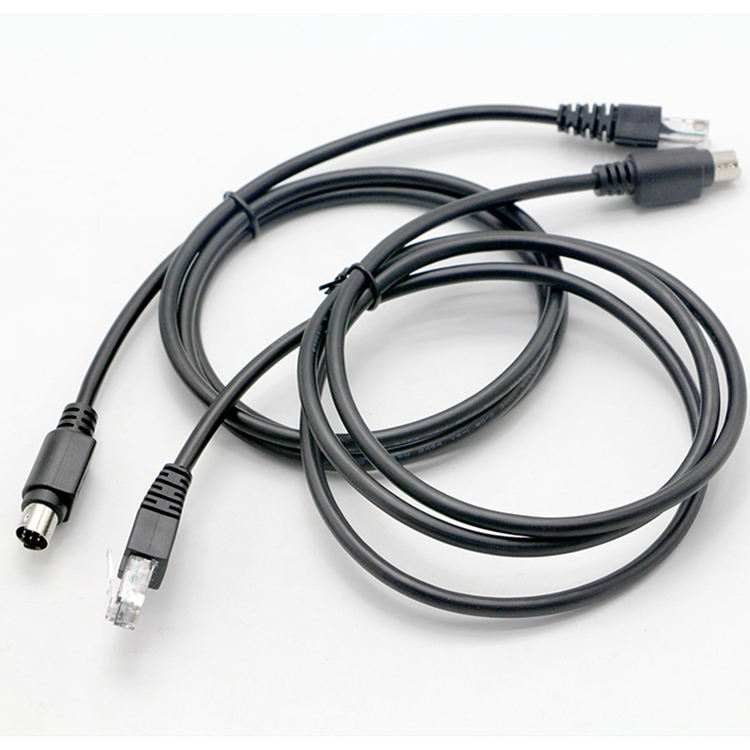 Custom Male to Male RJ45 to 8 Pin Mini Din Connector Cable