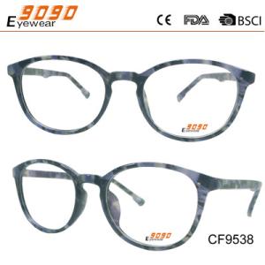 Oval 2018 CP injection optical spectacle frame,pattern on the temple and frame