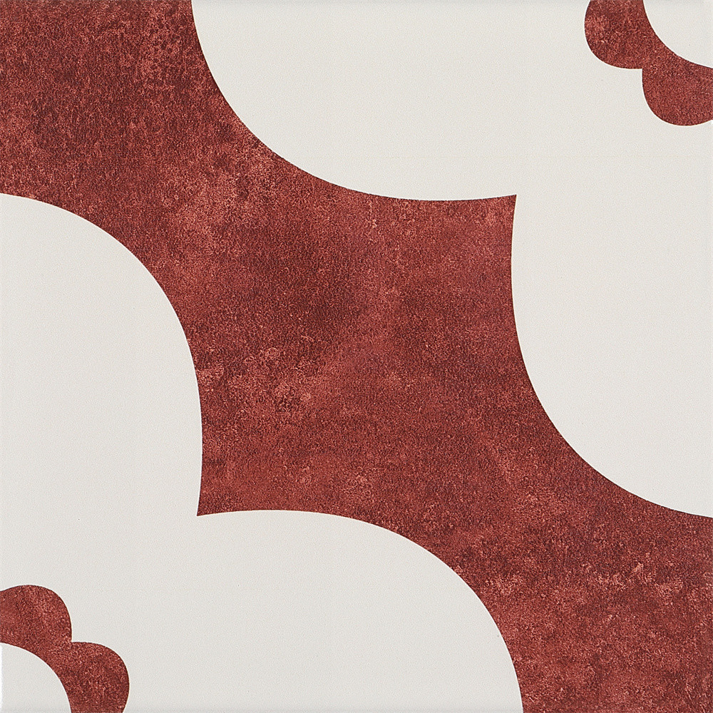 Red And Beige 20x20cm Indoor Ceramic Rustic Tile For Balcony And Scratch-Resistant Tiles For Decoration
