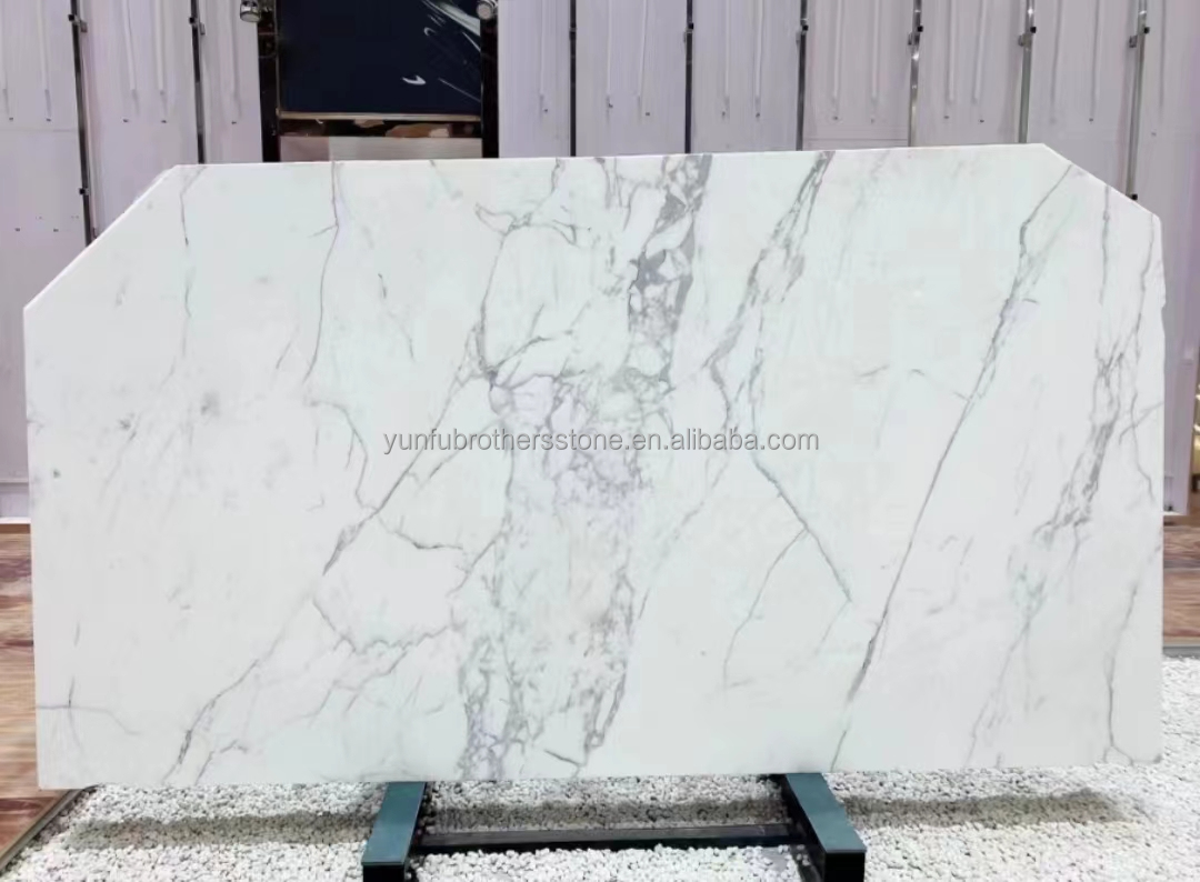 Polished Natural Statuario White Marble Big Slab for Italian Flooring and Wall Tiles