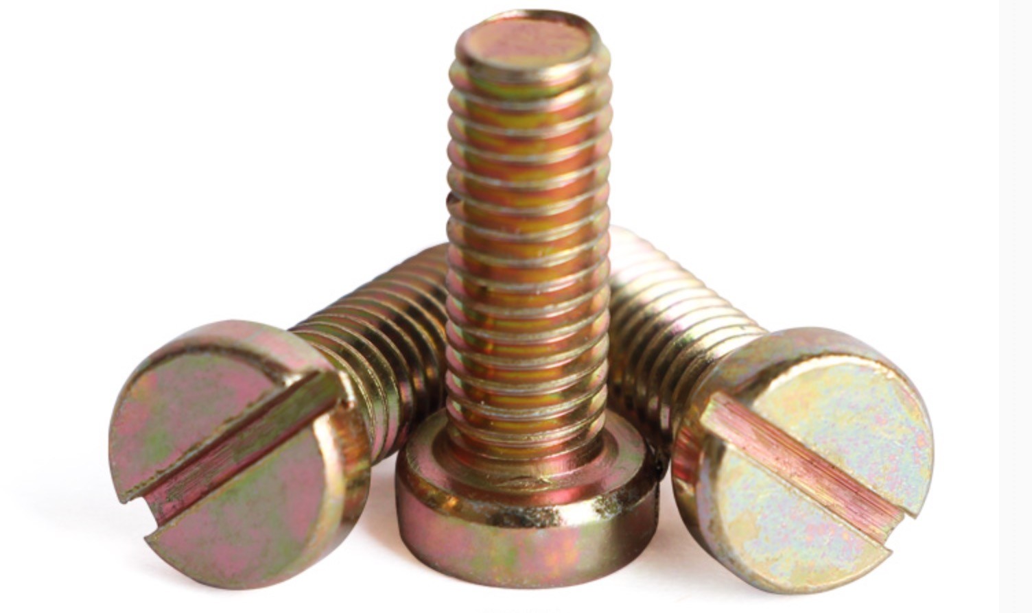 Yellow Chromate Plated Steel Slotted Drive Fillister Head Machine Screws Steel Fillister Head Slotted Screw