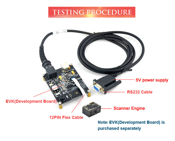Small Size Raspberry Pi TTL232 QR Datamatrix Scanner 1D 2D For POS