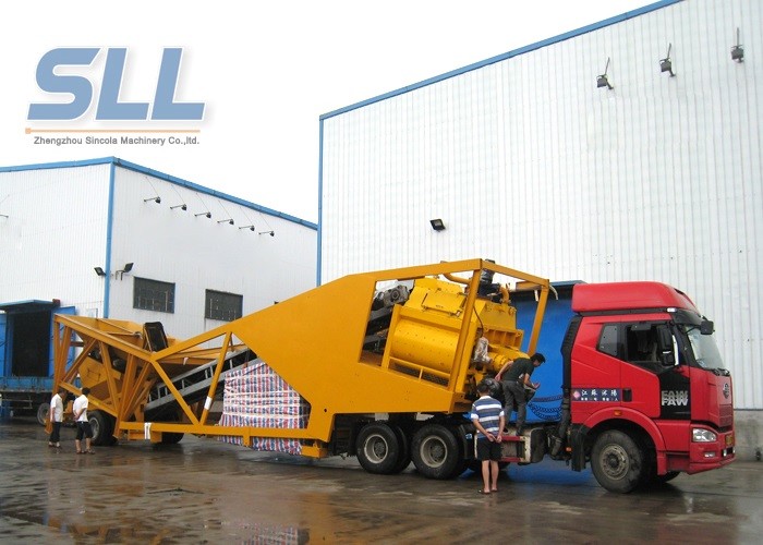Small Scale Building Mobile Concrete Batching Plant OEM / ODM Available