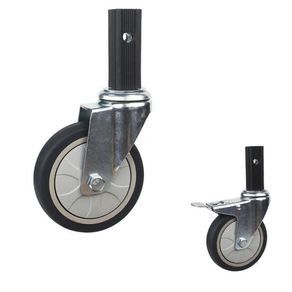 4" Square Stem Silent Food Cart Service Cart Casters Dust Resistant Trolley