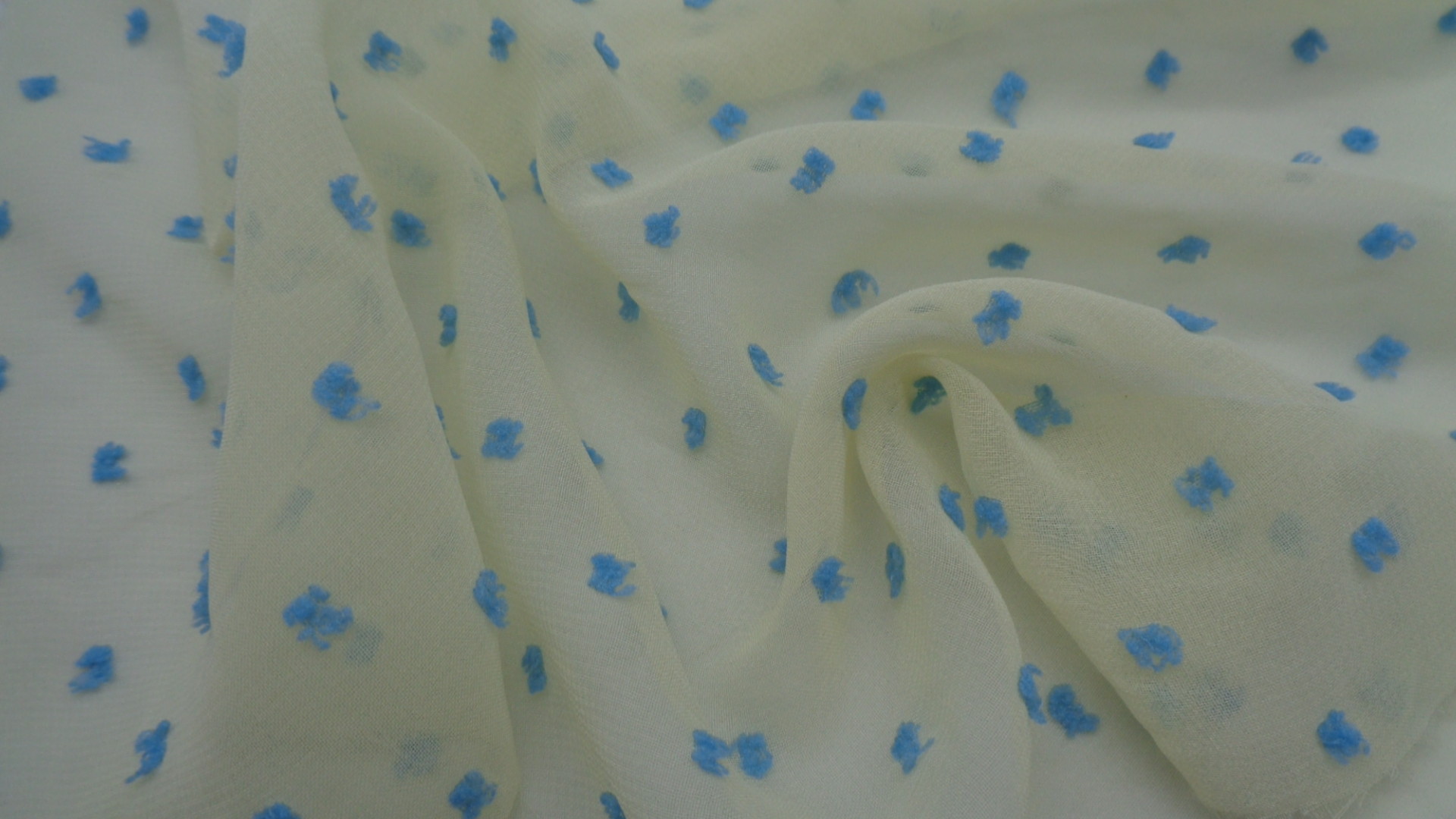 Dyed 56G Woven Cut Flower DOT Chiffon Fabric 150Cm 100% Polyester