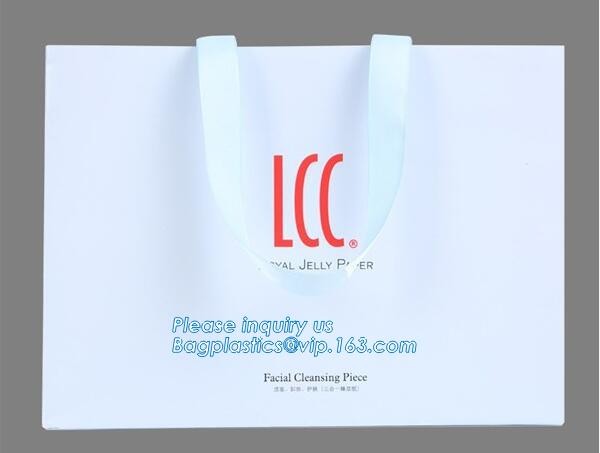 Luxury paper bags with handles Different Sizes,250gsm art paper shopping carrier bag custom printing with handle rope