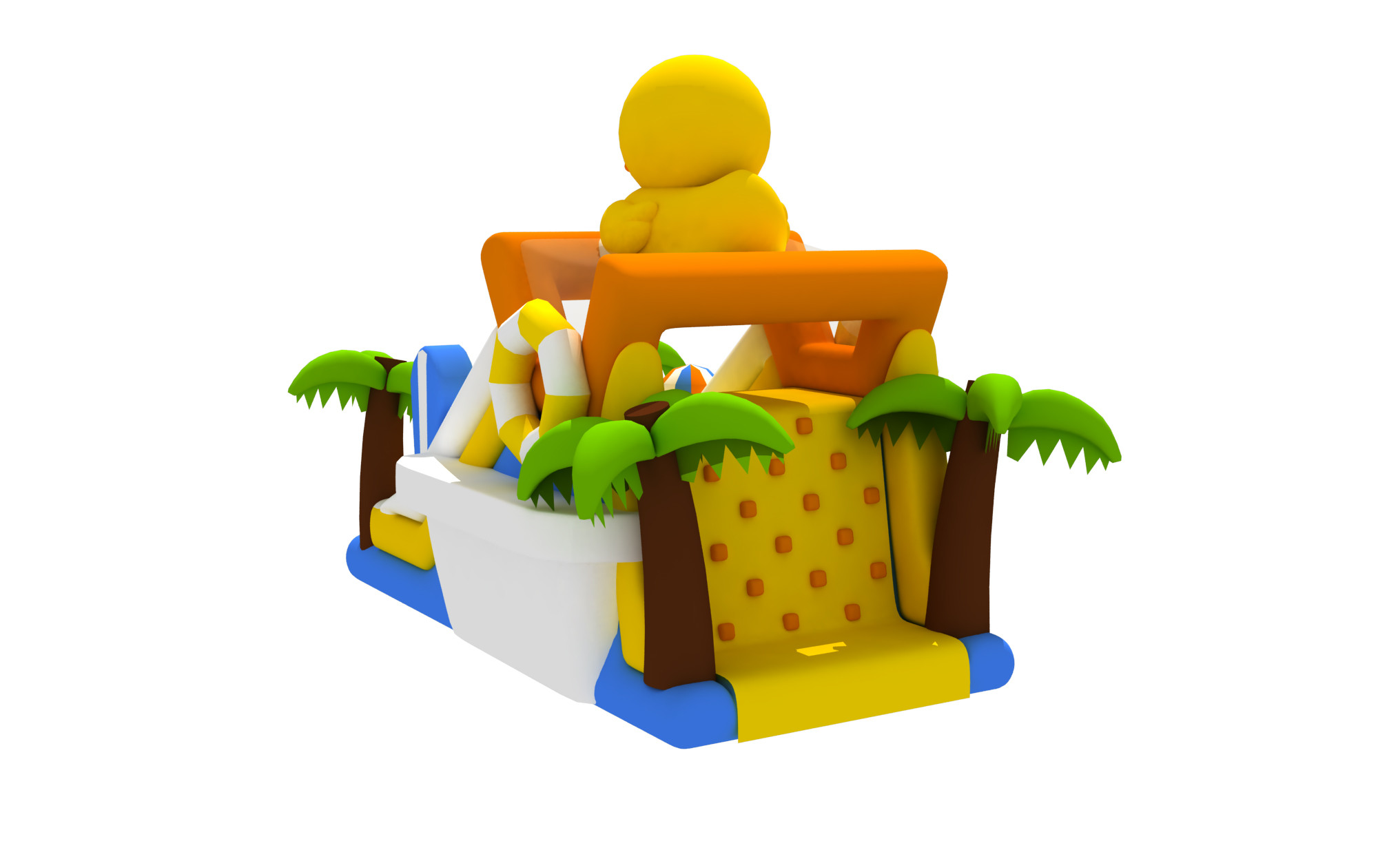 Duck Animal Dry Funworld Inflatable Giant Water Slides For Kids And Adult