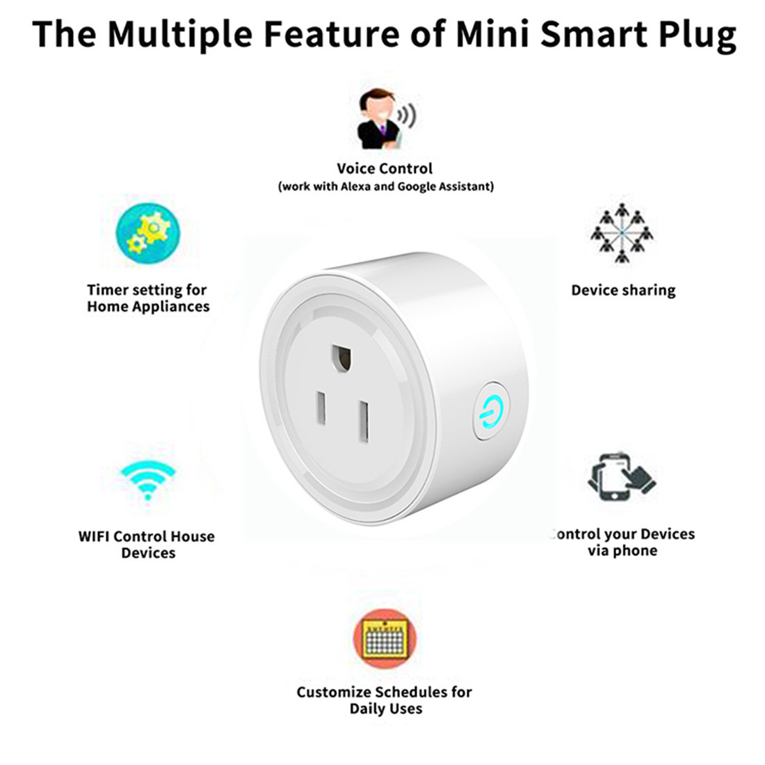 OEM Tuya Smart Plug Wi-Fi Phone App Control Socket