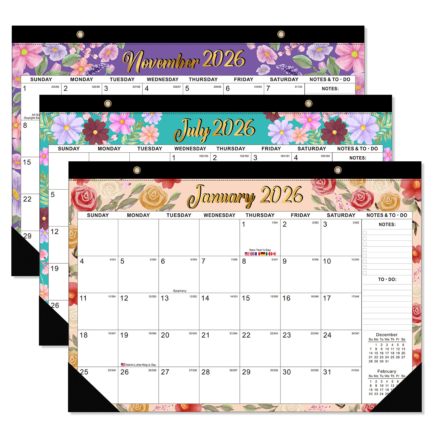 Glossy Paper Type Custom Wall Calendars For Business Needs