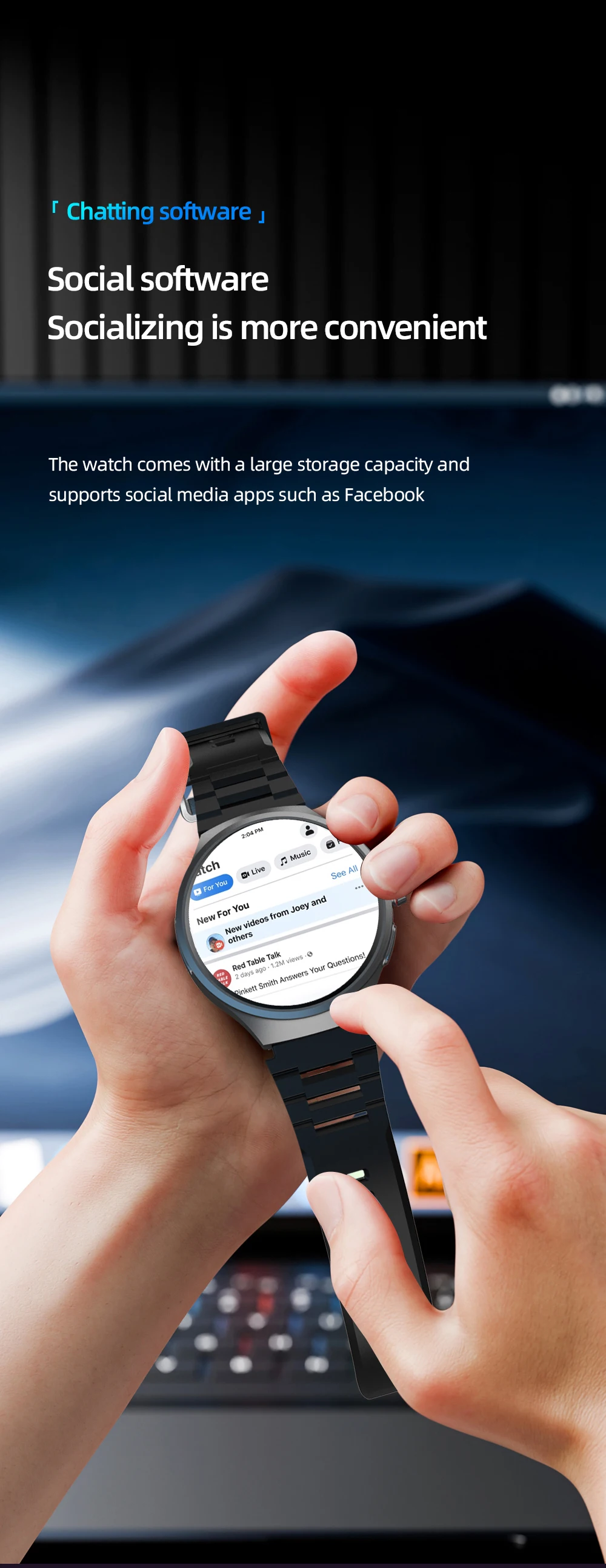 VP50 Smart Watch Android Smartwatch With 1.75'' Amoled Larger Screen 1500Mah