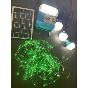 12W Solar Panel system 4 LED Bulbs Portable Solar Power Lighting System Kits