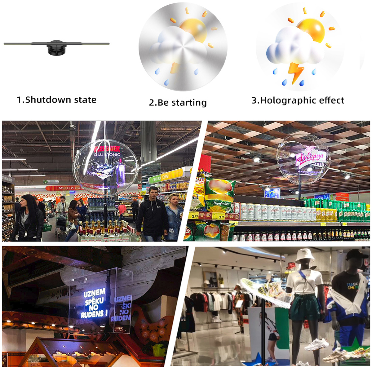 1800 Brightness Wall 3D Hologram Advertising Display with APP Upload Content Coming