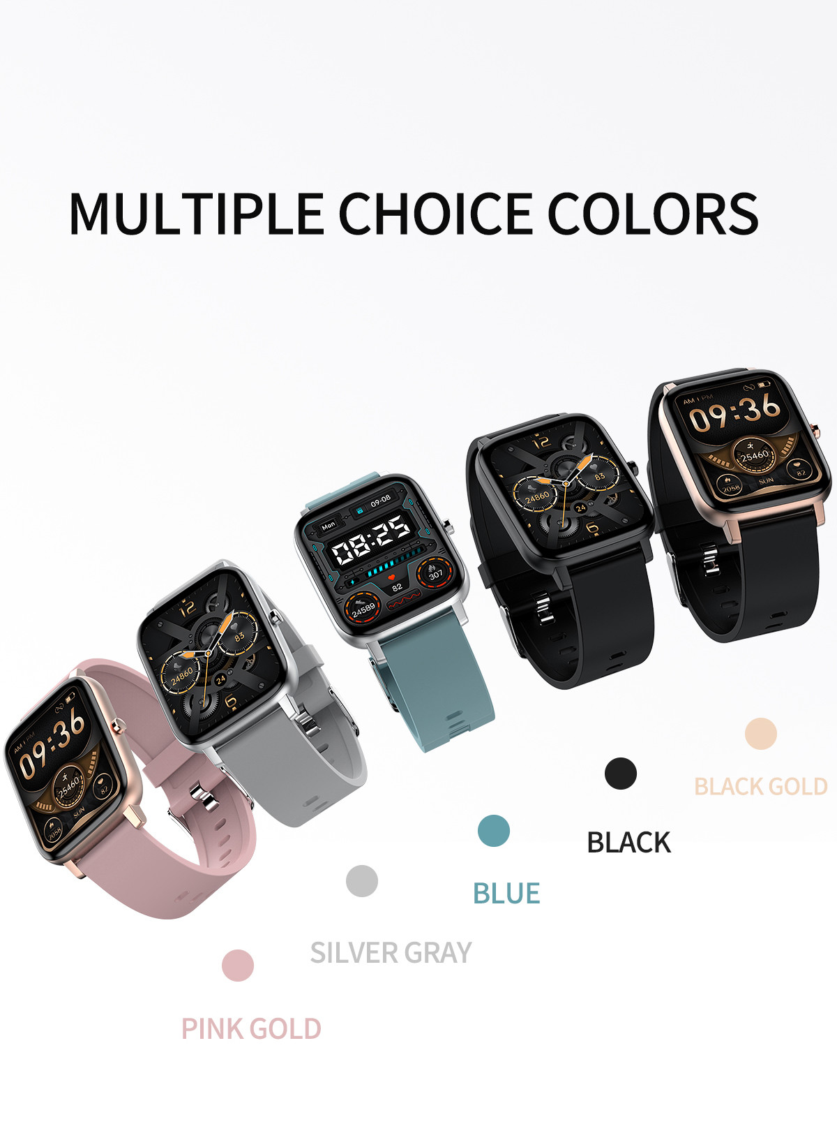 Touch Screen Wristwatch 1.69inch Fitness Tracker Smart Watch