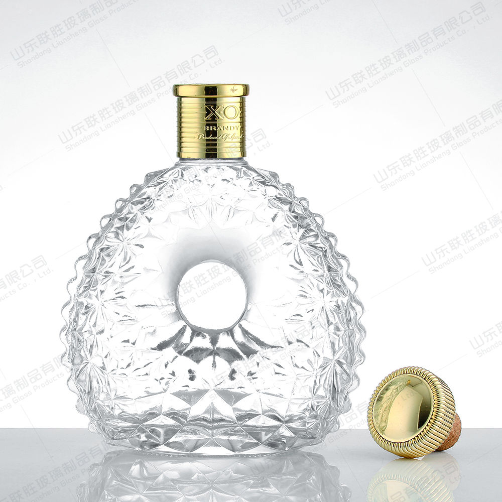 Big XO Glass Wine Bottles Clear With Hot Stamping Surface Handling