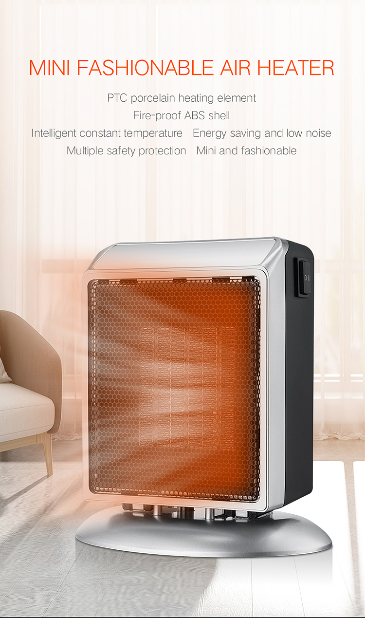 17x12.5x19.5cm Industrial Mini PTC Ceramic Electric Fan Air Heater for Energy Saving