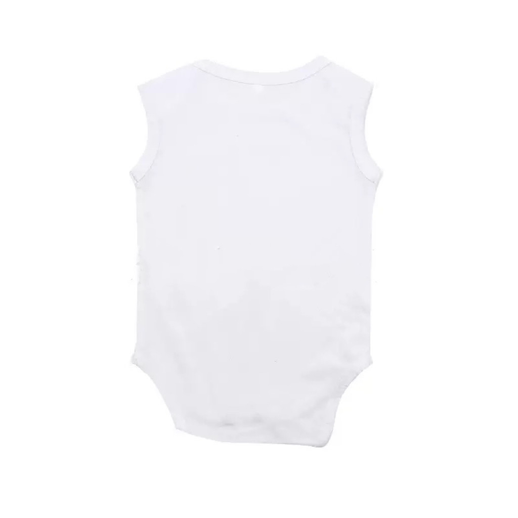Sleeveless White Newborn Romper Crawl Suit For Sublimation Photos Printing